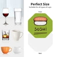 thumbnail image 5 of Leather Coasters with Heat-resistant for Drinks, Fresh Sushi -标题2 Octagon, 5 of 5