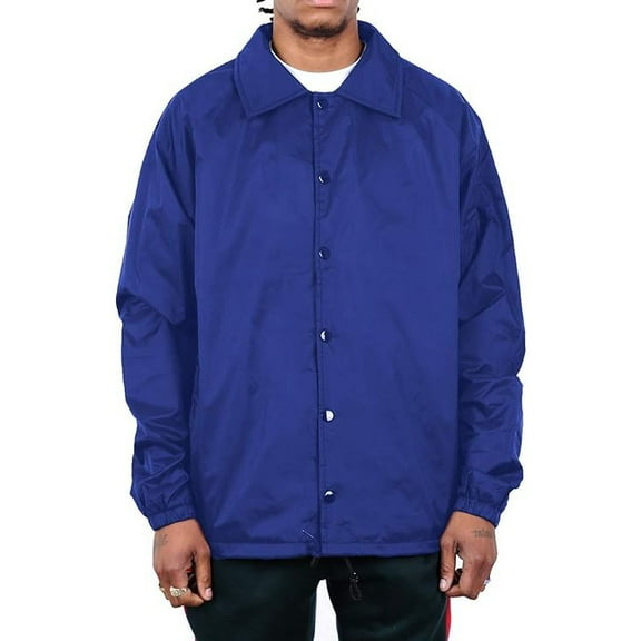 Shaka Wear Men’s Coach Jacket Classic Windbreaker, Water Resistant, Relaxed Fit - Royal Blue - Large