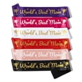 thumbnail image 5 of Dujiujun Etiquette Shoulder Strap World's Best Mom Letters Printed Colorful Long Ribbon Soft Cloth Dress-up Accessories Happy Mother's Day Etiquette Band Party Supplies, 5 of 8