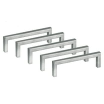 Design House 206532 Portico 96mm C-C Modern Square Cabinet Pull, Stainless Steel, 5-Pack