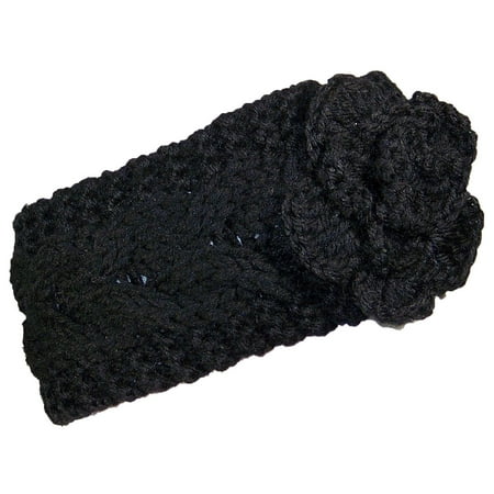 Best Winter Hats Baby Cable Knit Headband/Ear Warmer W/Flower (One Size) - (Best Ear Warmers For Cycling)