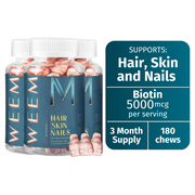 WEEM-  3 Bottles of Hair, Skin & Nails Gummies, Gluten Free, Vegan, Cruelty-free