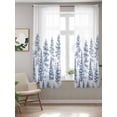 thumbnail image 2 of Navy Blue Pastoral Tree Curtains 63 Inch Length, Sheer Curtains for Bedroom Living Room Window Vintage Botanical Spring Rod Pocket Voile Drapes Kitchen Curtains Small Half Window 42"x63" 2 Panels, 2 of 6