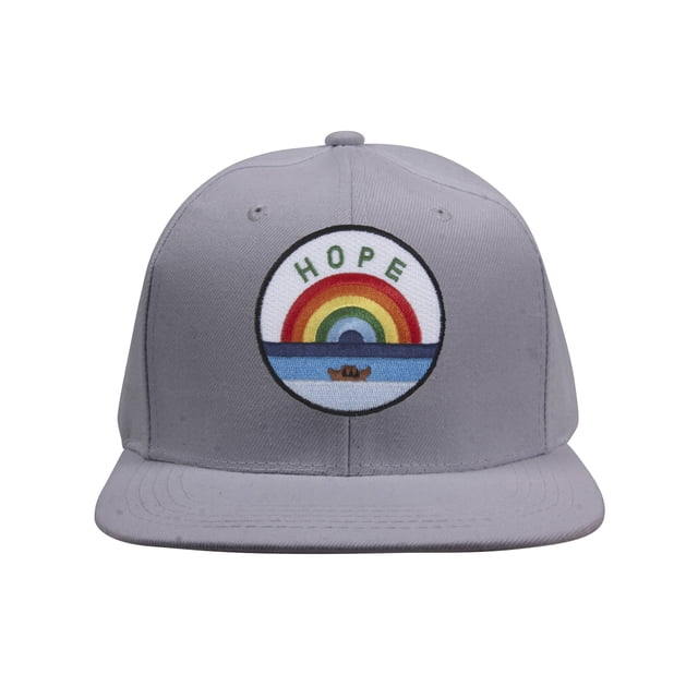 Top Headwear Hope with Rainbow Patch Snapback Cap - Grey