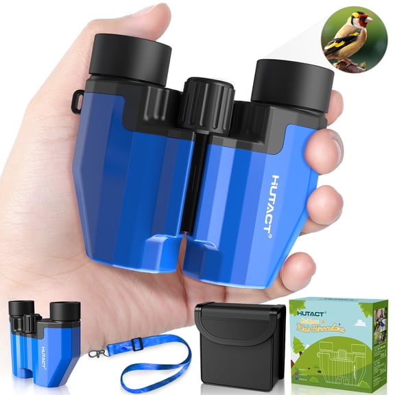 HUTACT Binoculars for Kids, 8x Binoculars for Adults Child Beginner, 21 mm FMC Porro Small Pocket Binoculars for Outdoors Bird Watching Sports Event Concert Camping, Blue