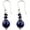 Blue, variant on Lapis Lazuli Earrings Navy Blue Crystal Drop Earrings for Women Natural Stone Round Bead Dangle Earrings Fashion Jewelry Gift