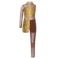 thumbnail image 2 of iiniim Girls Figure Skating Leotard Ballroom Bodysuit Gymnastics Jumpsuit Full Length Dance Unitards Yellow Snakeskin 14, 2 of 7