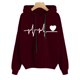 thumbnail image 2 of Gibobby Sudadera con Capucha para mujer Premium Love Print Slouchy Hoodie Sweatshirt Drawstring With Blouse Top （Vino， L), 2 of 3