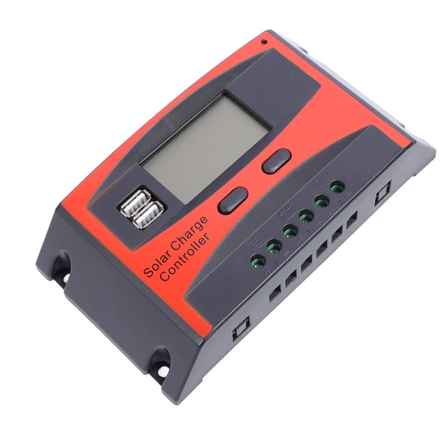 12/24V Solar Controller, Large LCD Screen Display, Adjustable Parameters, Dual USB Ports Outputs, Intelligent , MPPT Tracking for Solar Charging Controller