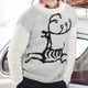 thumbnail image 2 of Suéteres para hombres Suéteres de otoño Cuello redondo Moda Otoño Invierno Suéter Chaqueta de punto con estampado de alces Odeerbi ODB-5, 2 of 9