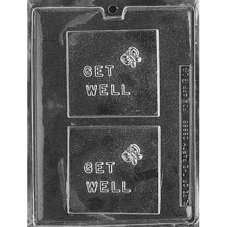 

Candyland Crafts GET WELL CARD Chocolate Candy Soap Mold Combo | Food Safe Plastic Durable and Reusable Chocolate Making Mold - G016 - (7 Pack)