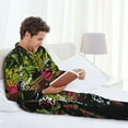 thumbnail image 6 of Uemuo bass Pattern 2-Piece Loungewear Set - Men’s Soft Sleepwear, Cozy Winter PJs, Comfy Sleep Set-XX-Large, 6 of 7