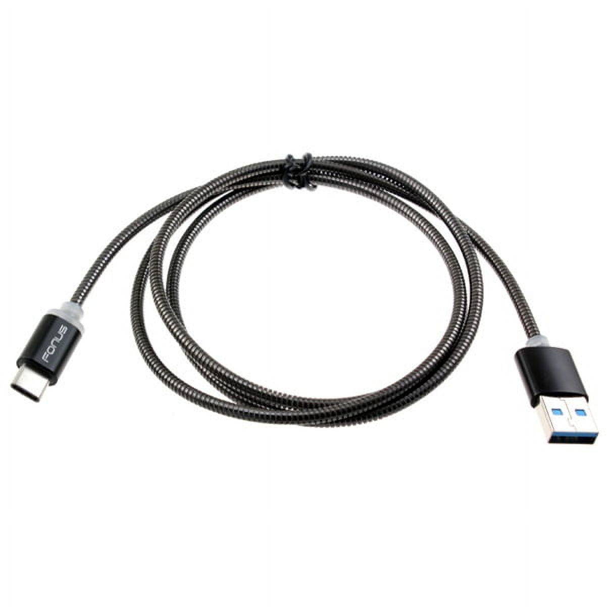 3ft Metal USB Cable w 30W Fast Home Charger K6Q for Motorola One, Moto Z4 Z3 Play Z2 Play Z Play Droid Force Droid X4 G7 Power Play G6 - Nokia 3.1, 7.1, 8, Plus - OnePlus 5T, 6, 6T, 7 Pro