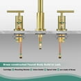 thumbnail image 4 of PARLOS 2-Handle Widespread Bathroom Sink Faucet with Metal Pop-up Drain and Supply Hoses, Brushed Gold, 4 of 7