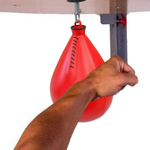 Ximing Boxing Speed Pear Ball Kit Speed Training PU Leather W Hook and Inflator Boxing Reaction Ball Punching Bag for Gym Indoor Men Red