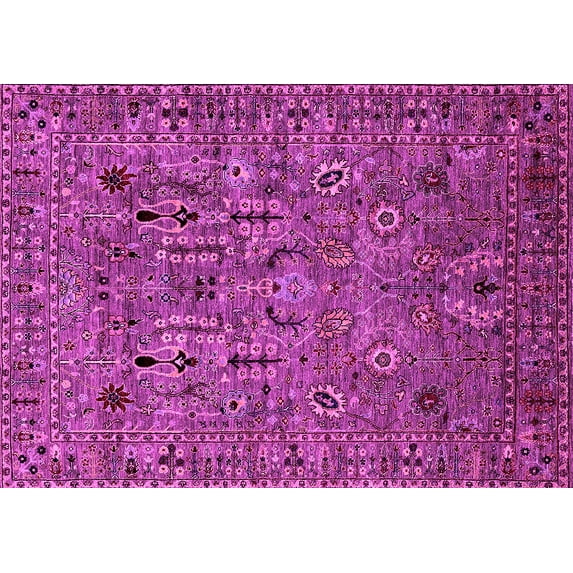 Ahgly Company Indoor Rectangle Oriental Pink Industrial Area Rugs, 7' x 10'