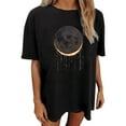 thumbnail image 1 of YDLCAFD Saint-Valentin Femmes Été Imprimé Col Rond Manches Courtes Hauts Amples Blouse T-Shirt, 1 of 5