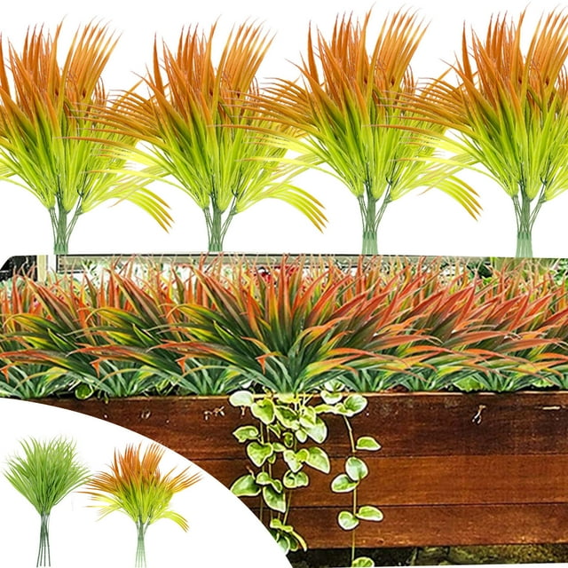 Xihbxyly Césped Artificial, Plantas de Exterior Resistentes Al Sol, Vegetación Natural para Jardín, Oficina y Patio, Decoración Versátil para El Hogar, Fácil Mantenimiento, Juego de 4, Tamaño de 36 C