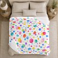 thumbnail image 5 of Cheerful Confetti Dots Multicolor Watercolor Polka Dot, Playful Artistic Scene, Warm Flannel Blanket for Home Library and Reading Nook, Art Lovers Housewarming Gift, Artistic Home Decor, 5 of 9