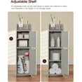 thumbnail image 5 of Small Bathroom Storage Cabinet, Grey Corner Cabinet with Adjustable Shelves and Doors, 5 of 7