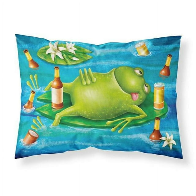 Carolines Treasures APH0093PILLOWCASE Frog Taie d'Oreiller Standard en Tissu Boire de la Bière