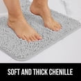 thumbnail image 3 of Bath Rug 30x20, Thick Soft Absorbent Chenille, Rubber Backing Quick Dry Microfiber Mats, Machine Washable Rugs for Shower Floor, Bathroom Runner Bathmat Accessories Decor, Light Gray, 3 of 6