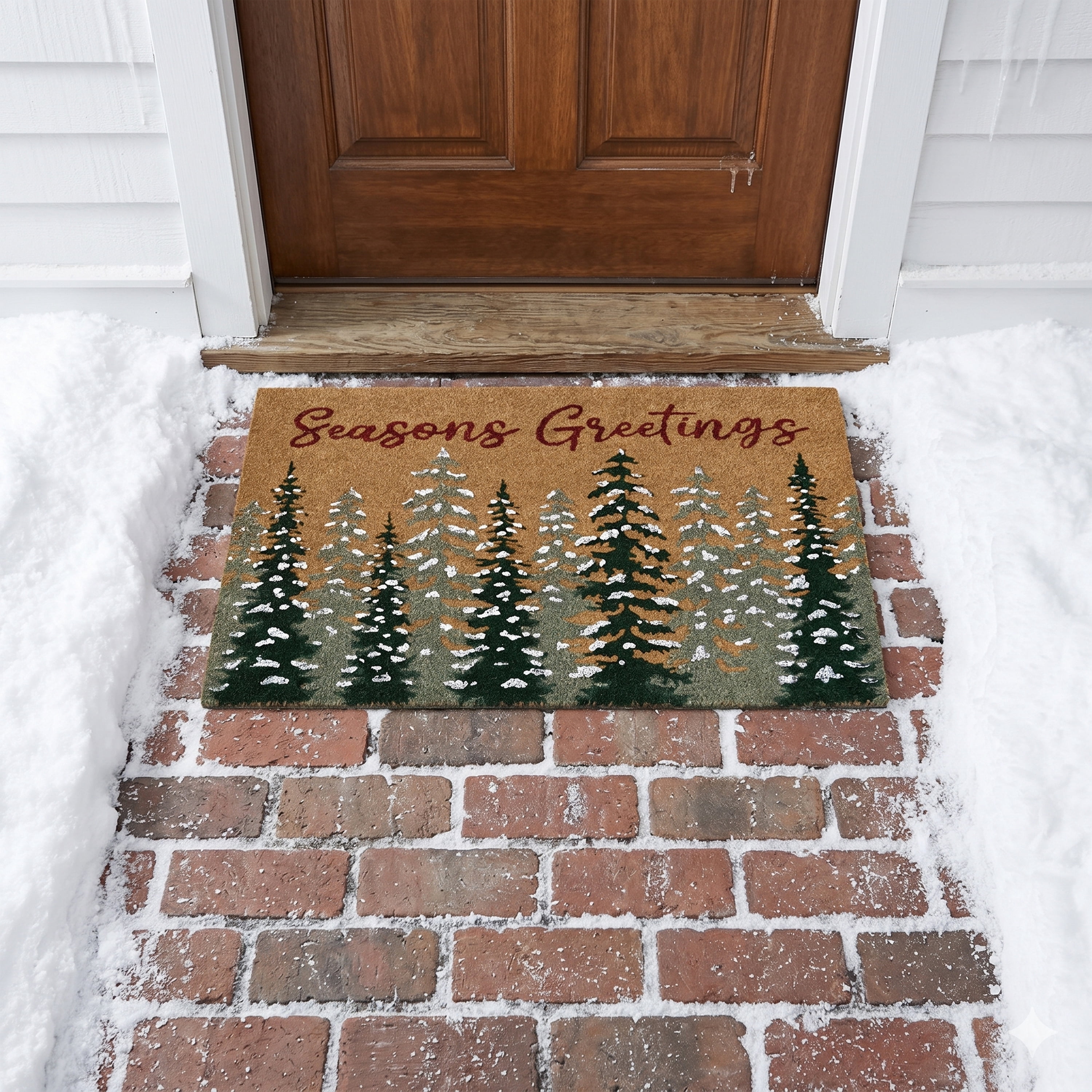 Achim Printed Coir Holiday Doormat 18" x 30" - Seasons Greetings