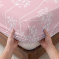 thumbnail image 3 of Full Size Fitted Sheet Set - Pink Wildflowers 3 Piece Bedding Sets 16" Deep Pocket Fitted Sheet with 2 Pillowcases, White Dandelion Flowers Rustic Spring Brushed Microfiber Hotel Luxury Bed Sheets, 3 of 9