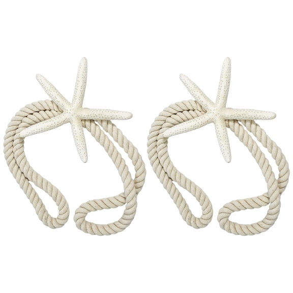 BQBQERT 2Pcs Curtain Tieback Starfishs Window Curtain Bind Holdback Buckles Rope Gift