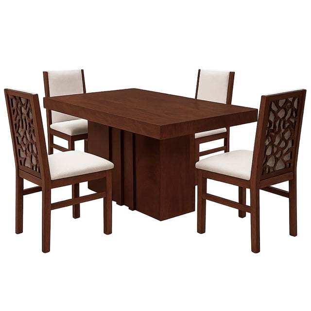 Comedor 4 Sillas Rory - Nogal