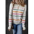 thumbnail image 1 of a.Jesdani Vibant Stripe Sweater: Stylish Rib Trim - All Occasions, 1 of 8