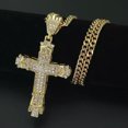 thumbnail image 2 of K-KED 925 Silver Gold Cross Crystal Pendant Necklace Chain Women Men Jesus Jewellery-Gold, 2 of 6
