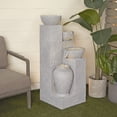 thumbnail image 2 of DecMode Light Gray 4 Tier Fountain Indoor Outdoor Decor with LED Light, 2 of 8