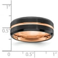 thumbnail image 5 of Auriga Fine Jewelry Stainless Steel Brushed and Polished Black and Rose IP-plated 8mm Men's Band Size 13, 5 of 7
