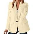 thumbnail image 2 of Casual Blazers for Women 2025 Long Sleeve Open Front Button Notch Lapel Collar Business Casual Work Office Jacket, 2 of 6