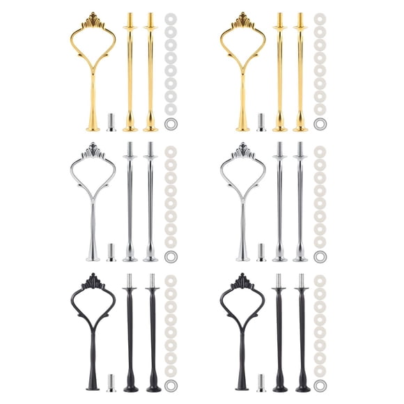 Juego de herrajes con bandejas escalonadas para soporte de tartas, forma de corona, 3 niveles