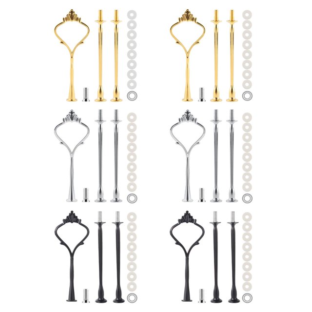 Juego de herrajes con bandejas escalonadas para soporte de tartas, forma de corona, 3 niveles