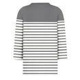 thumbnail image 5 of lcziwo Women's 3/4 Sleeve Striped Crew Neck Shirts Casual T Shirts Loose Fit Blouses Pullover Basic Tops 2025 Gray,S, 5 of 5