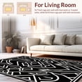 thumbnail image 2 of ODIKA 6'x9' Machine Washable Non-Slip Area Rug, Art Chevron with Detailing High Traffic Rug with Pad, Black, 443951, 2 of 8