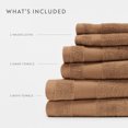 thumbnail image 3 of 6-Pack Bathroom Essentials Bath Towel Set in Mocha - Soft and Absorbent for Quick Drying by Comfort Canopy, 3 of 9