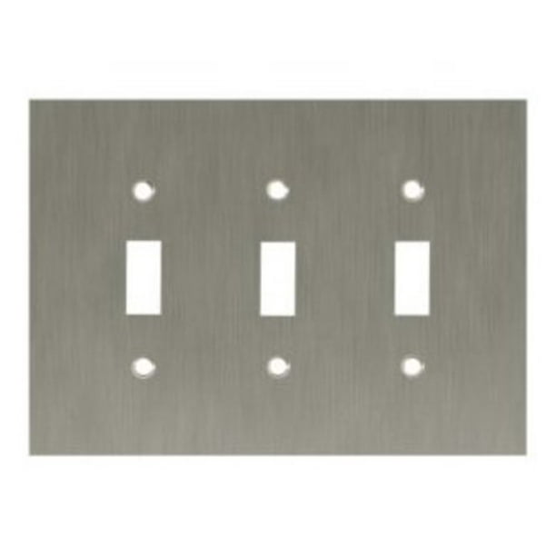Franklin Brass Concave Triple Switch Wall Plate in Satin Nickel