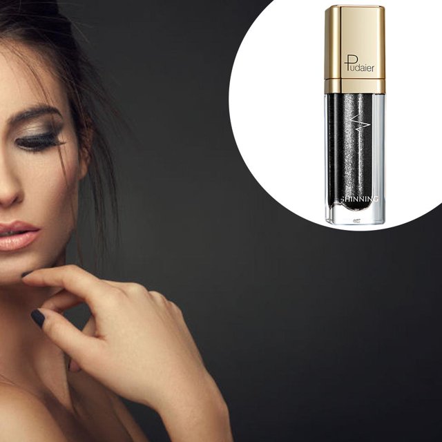 Eye Shadow Foundation Brillo metálico impermeables Niñas Diamante Lápiz cosmético Stick Magnífico maquillaje Glamour Gift Mujeres 18 - Negro Salvador Dali Sombra de ojos líquidos