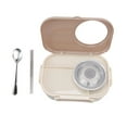 thumbnail image 2 of Thermal Bento Box, Bento Containers Double Layer Camera Shaped 1450ml With Chopsticks For School Brown,Green,Pink,Beige,Yellow,Light Blue, 2 of 8