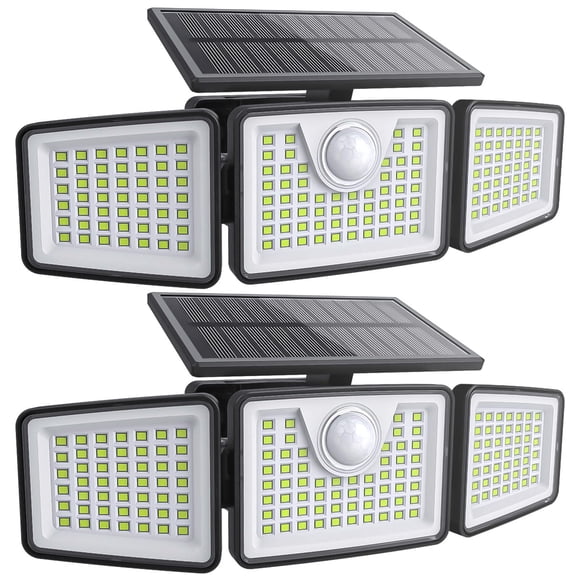 Luces solares daphino 2500LM para exteriores con sensor de movimiento, 2 unidades
