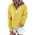 thumbnail image 4 of Baberdicy Sweatshirt for Women Half Zip Sweatshirts Cropped Hoodies Fleece Womens Quarter Zip up Pullover Sweaters Fall Outfits 2023 Winter Clothes Features: Yellow Xl, 4 of 6