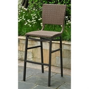 International Caravan Barcelona 32" Patio Bar Stool in Black (Set of 2)