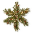 thumbnail image 1 of 32" Frosted Berry Snowflakes with 50 Warm White Battery Operated LED Lights with Timer, 1 of 4