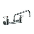 thumbnail image 2 of Heavy Duty Wall Mount Utility Faucet with an Extended Swivel Spout and Lever Handles - Polished Chrome, 2 of 2