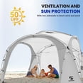 thumbnail image 3 of UNP Easy Beach Tent 12 X 12ft Pop Up Canopy UPF50+ Tent with Side Wall, Ground Pegs, and Stability Poles, Sun Shelter Rainproof, Waterproof for Camping Trips, Backyard Fun, Party Or Picnics (White), 3 of 10