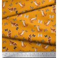 thumbnail image 3 of Soimoi Orange Rayon Crepe Fabric Insect & Cat Animal Printed Craft Fabric by The Yard 46 Inch Wide, 3 of 3